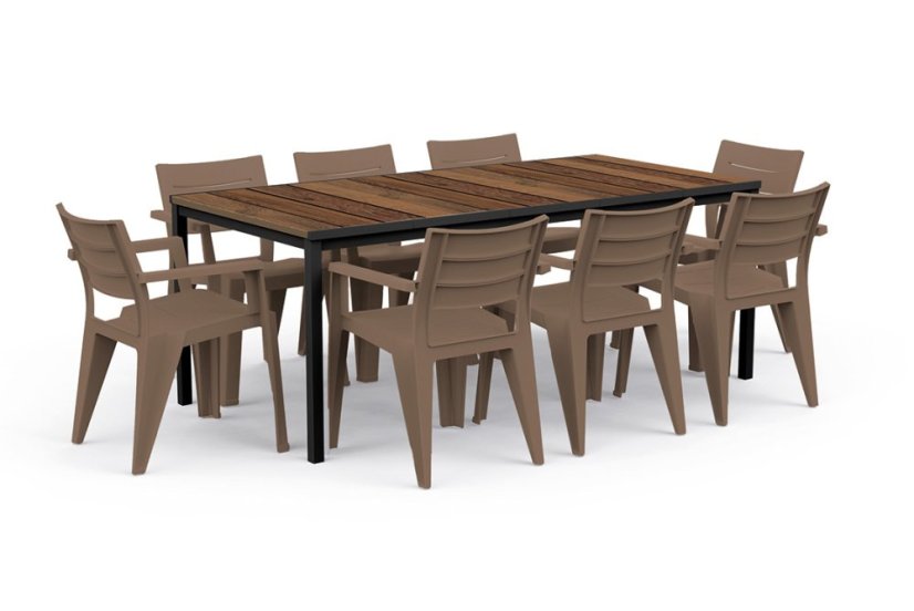 Zahradní stůl Keter Porto 200 walnut black steel