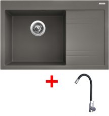 Sinks RIM 780 L Truffle + Elasta nerez/černá