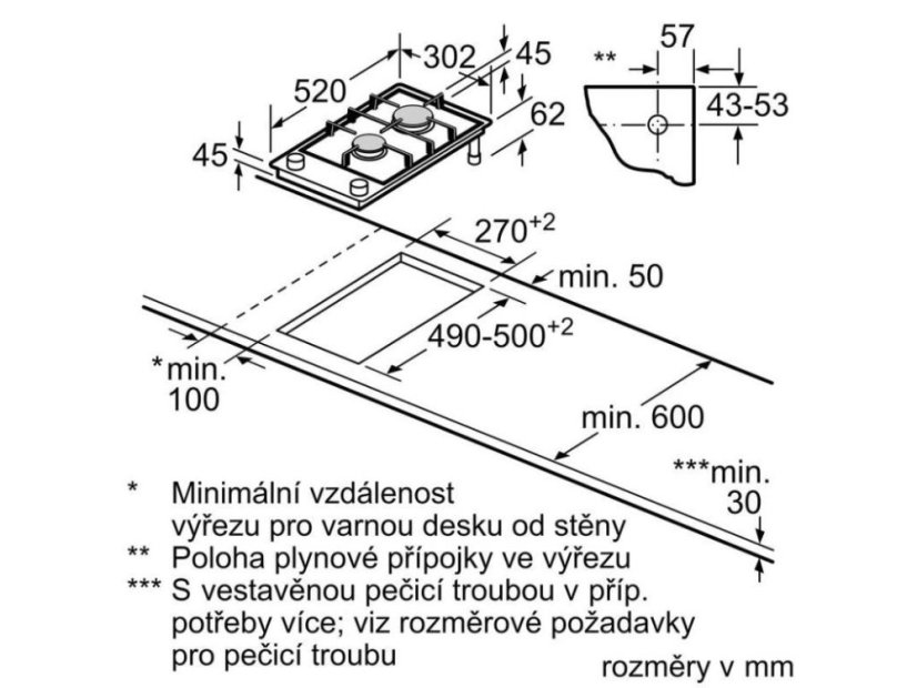 Plynová varná deska Siemens ER3A6BI40