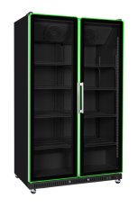 Lednice pro zadní část baru, dvoudveřová, Arktic, 10 polic, 827L, Černá, 230V/560W, 1130x764x(H)2033mm