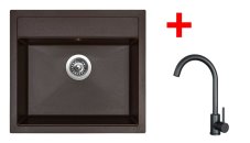 Sinks SOLO 560 Marone + ARCO černá matná