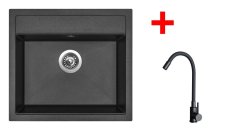 Sinks SOLO 560 Metalblack + ELASTA černá matná