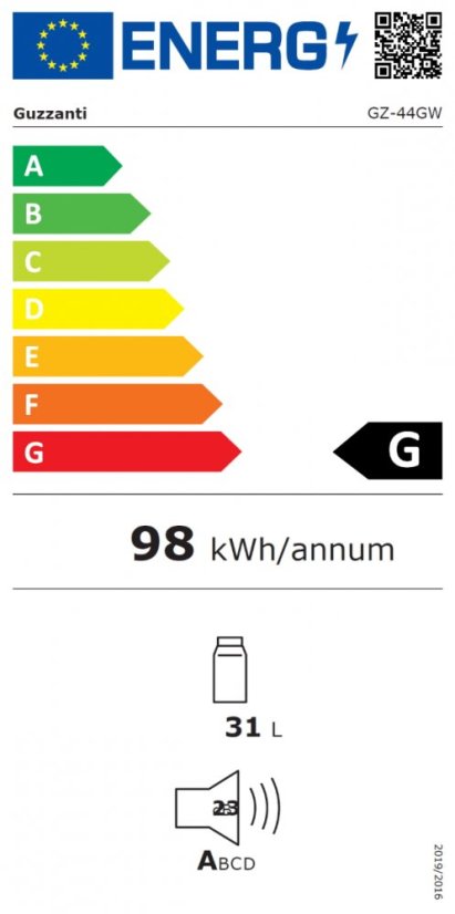 Guzzanti GZ 44GW termochladící vitrína