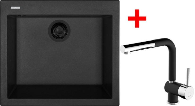 Sinks CUBE 560 BL Nanoblack + MIX 3 P Nanoblack Sinks CUBE 560 BL Nanoblack + MIX 3 P Nanoblack