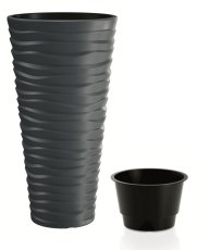 Květináč Prosperplast SAND SLIM antracit 29,6 cm