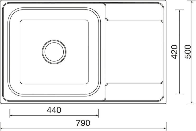 Sinks GRAND 790 V 0,7mm matný