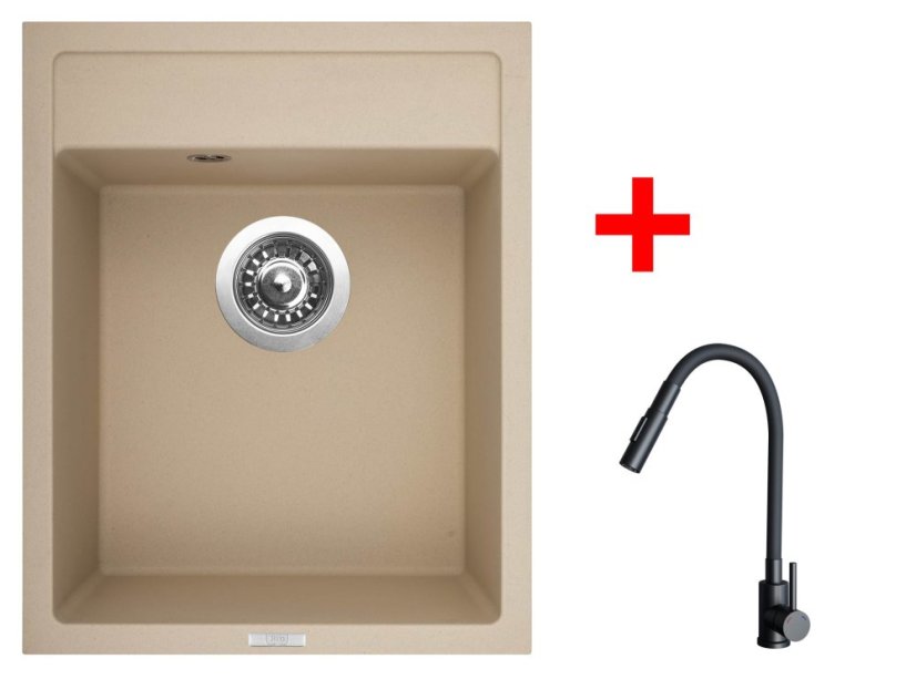 Sinks CLASSIC 400 Sahara + ELASTA S černá matná Sinks CLASSIC 400 Sahara + ELASTA S černá matná