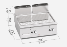 Bertos plyn. grilovací plotna SG7FR8B-2/CPD