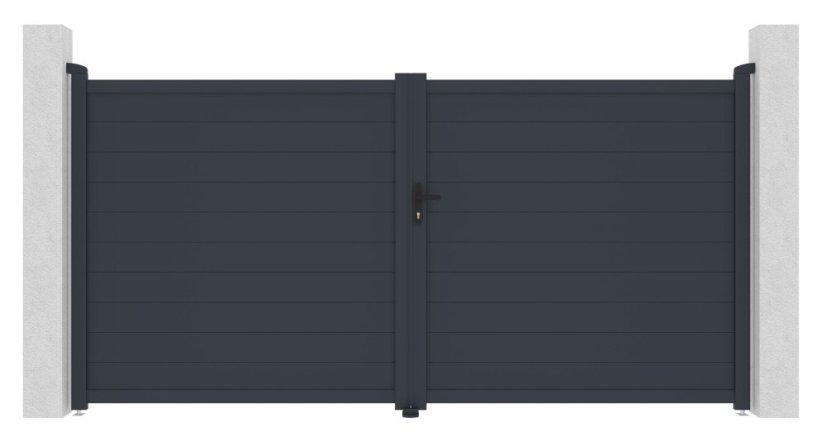 Brána G21 Orlando 350x173 cm dvoukřídlá, antracitová