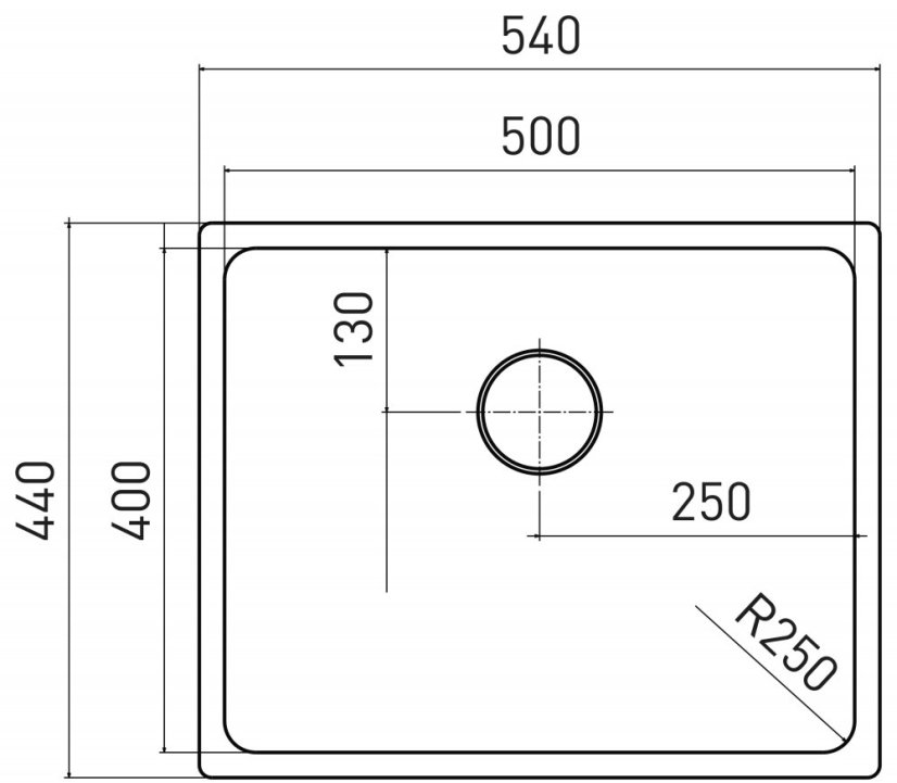 Sinks BLOCK 540 V 1mm kartáčovaný