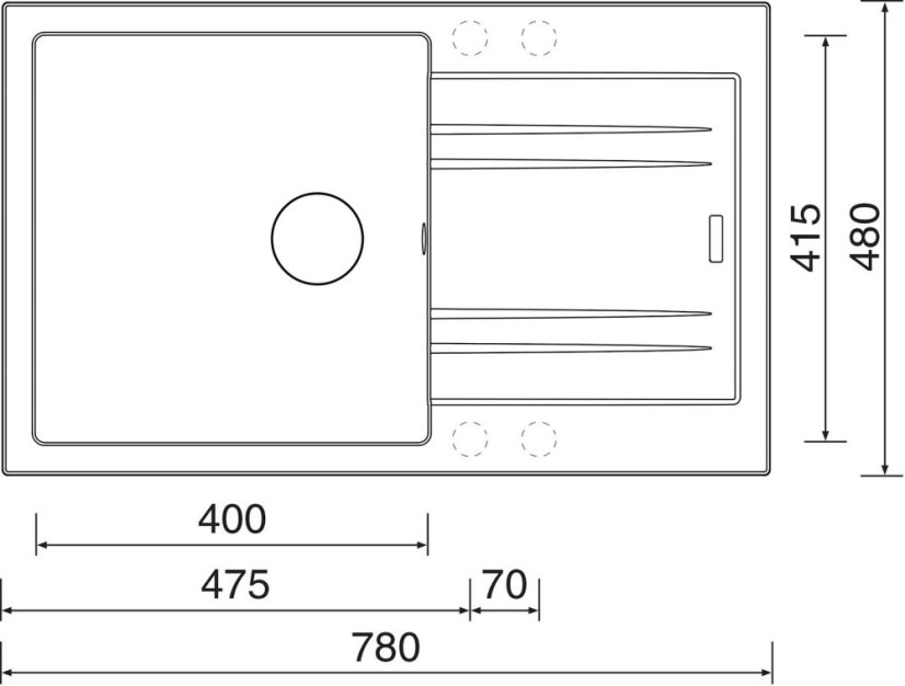 Sinks LINEA 780 XC Titanium