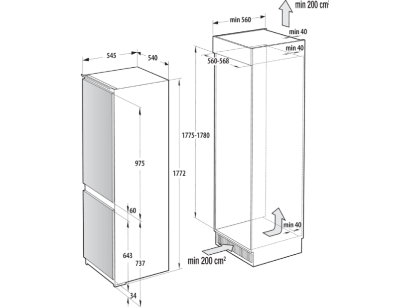 Vestavná chladnička Gorenje NRKI517E61WF
