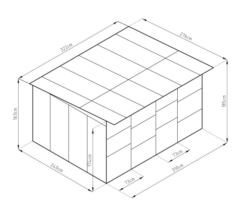 Kotec pro psa G21 KEN 886 - 322 x 275 cm, dvoumístný, šedý