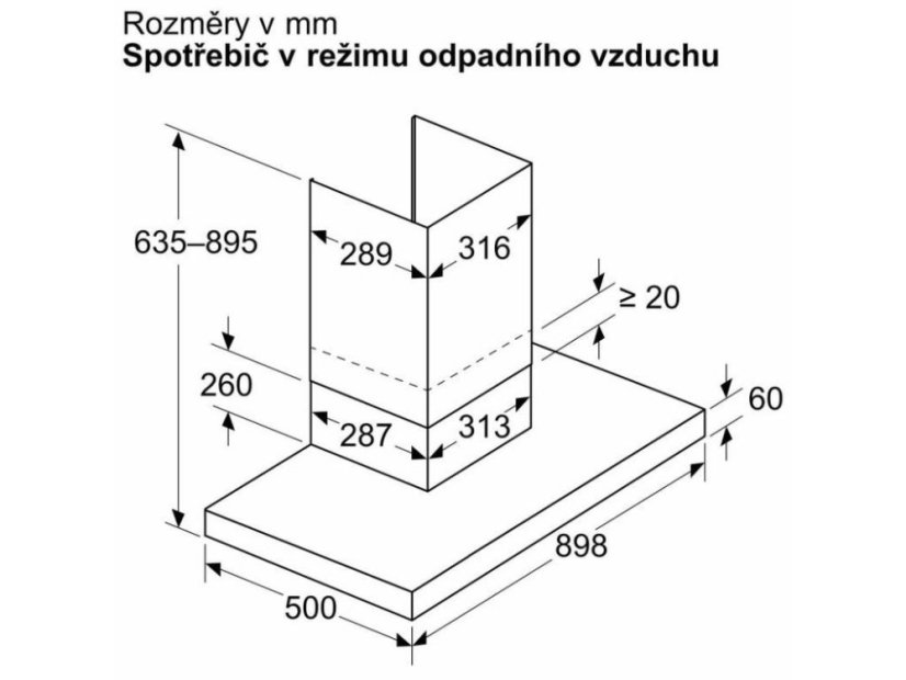 Komínová digestoř Siemens LC97BDN60