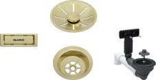 Odtoková sada 3 1" InFino pro jednu vaničku, přepad C-overflow, satin gold