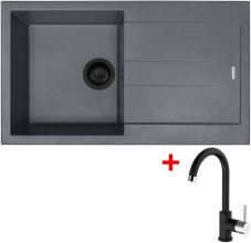Sinks AMANDA 860 BL Nanogrey + MIX 35 Nanoblack