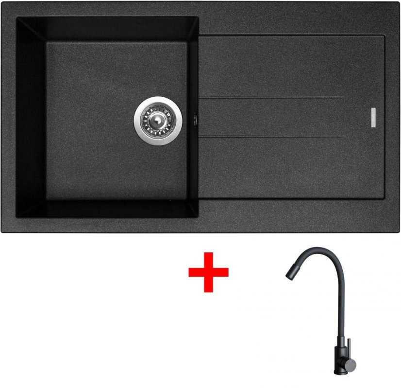 Sinks AMANDA 860 Metalblack + ELASTA černá matná Sinks AMANDA 860 Metalblack + ELASTA černá matná