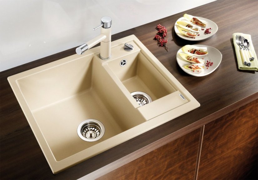 Blanco METRA 6 Silgranit béžová champagne oboustranné provedení s excentrem