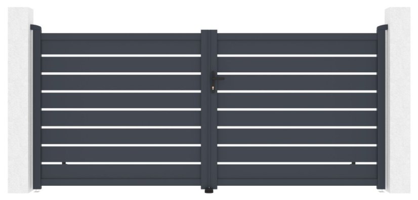 Brána G21 Reno 350x158 cm dvoukřídlá, antracitová