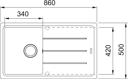 Franke BFG 611-86 Šedá břidlice