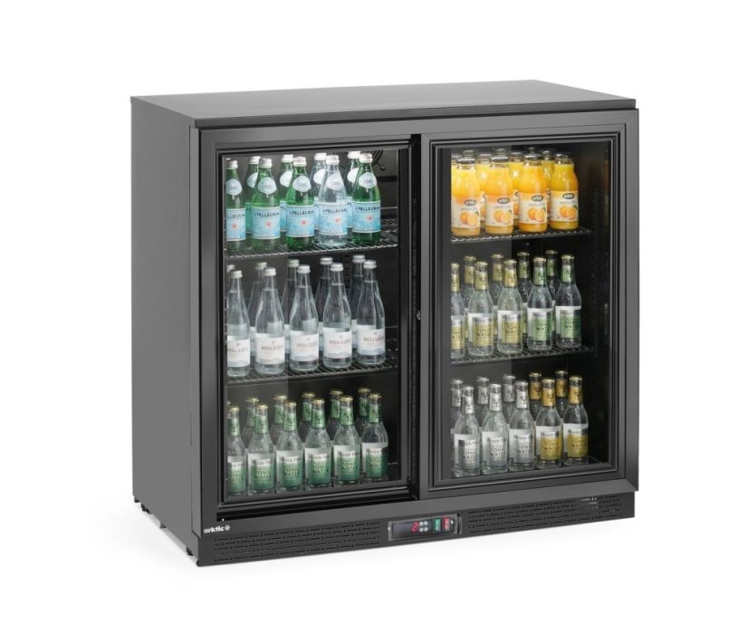 Barová chladnička s dvojitými posuvnými dveřmi, Arktic, 158L, Černá, 230V/160W, 520x900x(H)870mm
