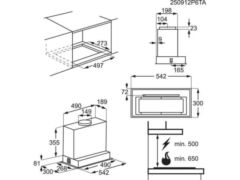 Vestavná digestoř Electrolux LFG825K