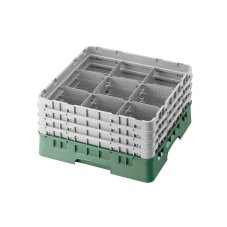Cambro Koš Camrack 9 pozic, výška sklenice 13,2 cm - Zelená
