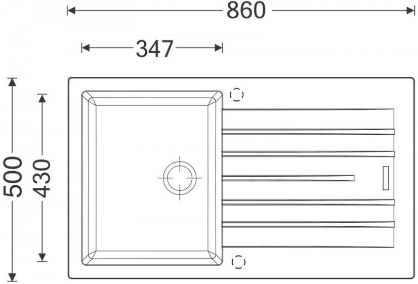 Sinks PERFECTO 860 Titanium