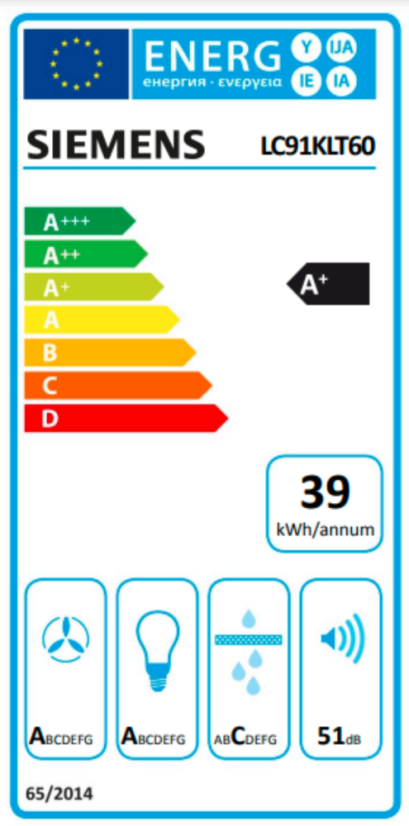 Komínová digestoř Siemens LC91KLT60