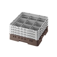 Cambro Koš Camrack 9 pozic, výška sklenice 30 cm - Hnědá