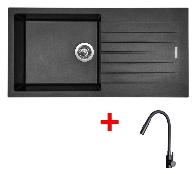 Sinks PERFECTO 1000 Metalblack + ELASTA S černá matná Sinks PERFECTO 1000 Metalblack + ELASTA S černá matná