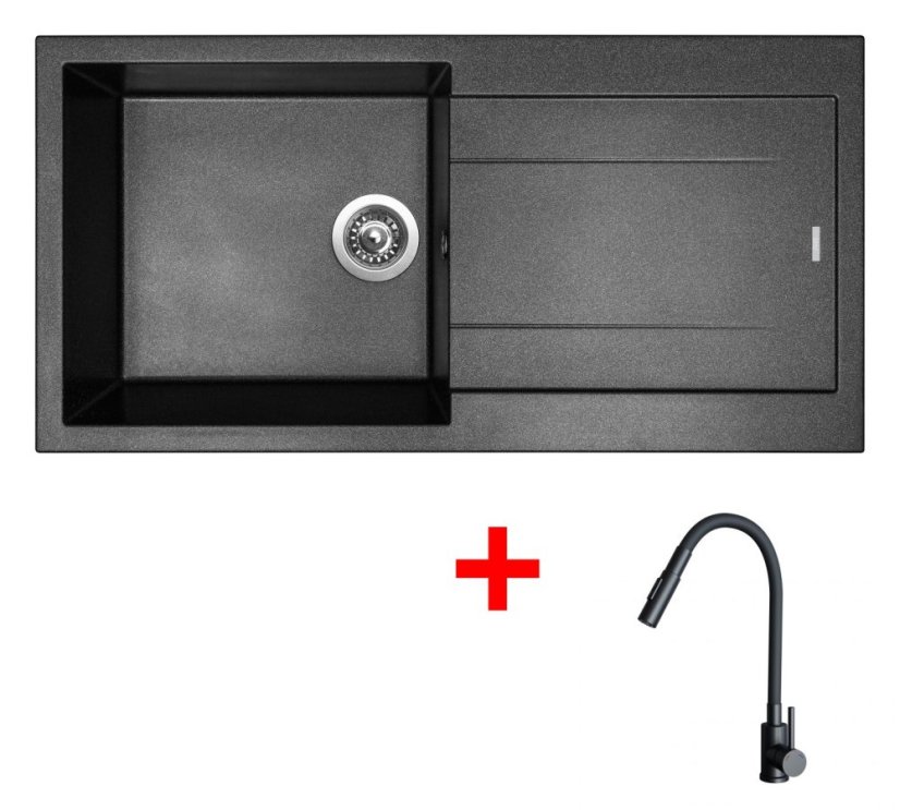 Sinks AMANDA 990 Metalblack + ELASTA S černá matná Sinks AMANDA 990 Metalblack + ELASTA S černá matná