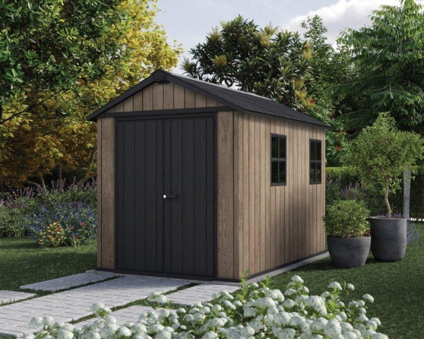 Zahradní domek Keter Apex 7,5 x 9 Ashwood, s podlahou
