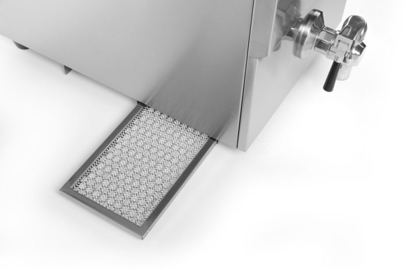 Fritéza indukční s výpustí, obj. 8 l, HENDI, 8L, Světle šedá, 230V/3500W, 288x619x(H)408mm