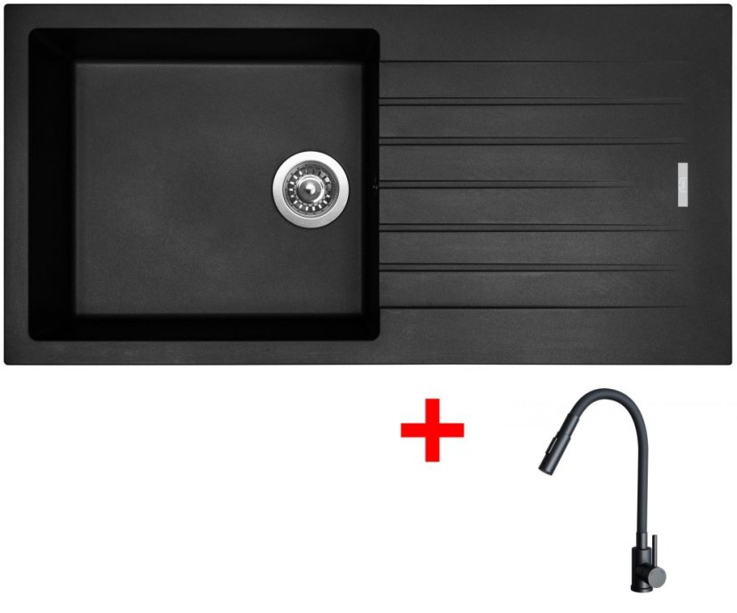 Sinks PERFECTO 1000 Pureblack + ELASTA S černá matná Sinks PERFECTO 1000 Pureblack + ELASTA S černá matná