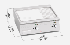 Elektr. grilovací plotna Bertos SE7FM8B-2/CPD