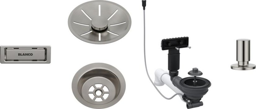 Odtoková sada 3 1" InFino pro jednu vaničku, přepad C-overflow, + táhlo, satin platinum Odtoková sada 3 1" InFino pro jednu vaničku, přepad C-overflow, + táhlo, satin platinum