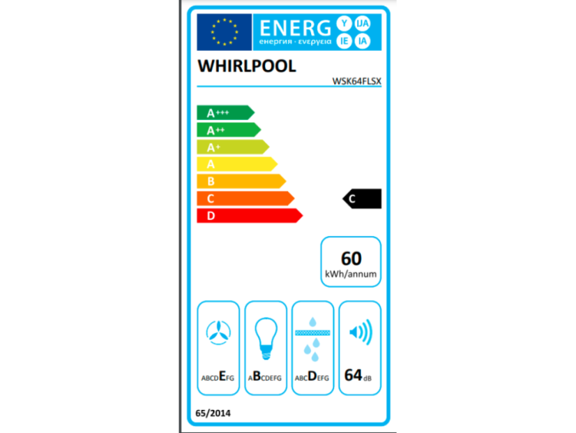 Vestavná digestoř Whirlpool WSK64FLSX