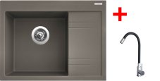 Sinks RIM 650 L Truffle + Elasta nerez/černá