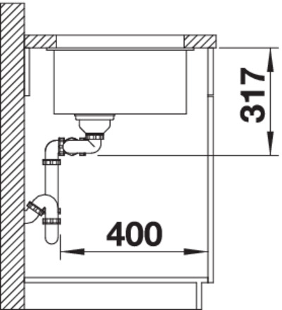 Blanco SUBLINE 430/270 U InFino Silgranit černá bez táhla