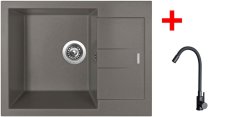 Sinks AMANDA 650 Truffle + ELASTA černá matná
