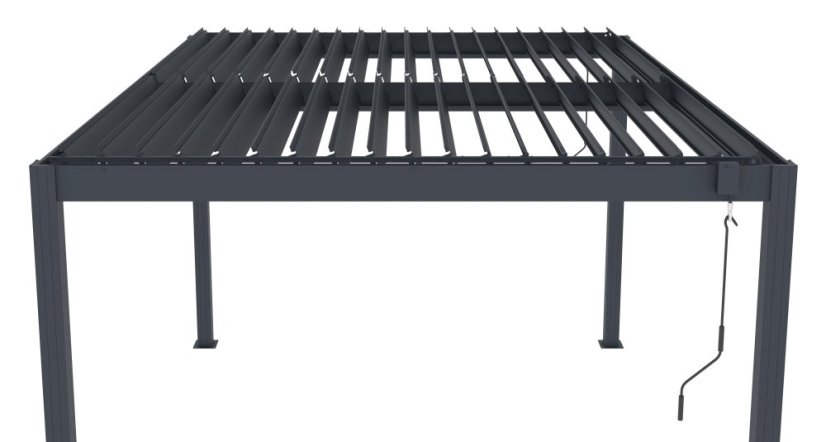Bioklimatická pergola G21 Austin 4x3 m, antracitová hliníková