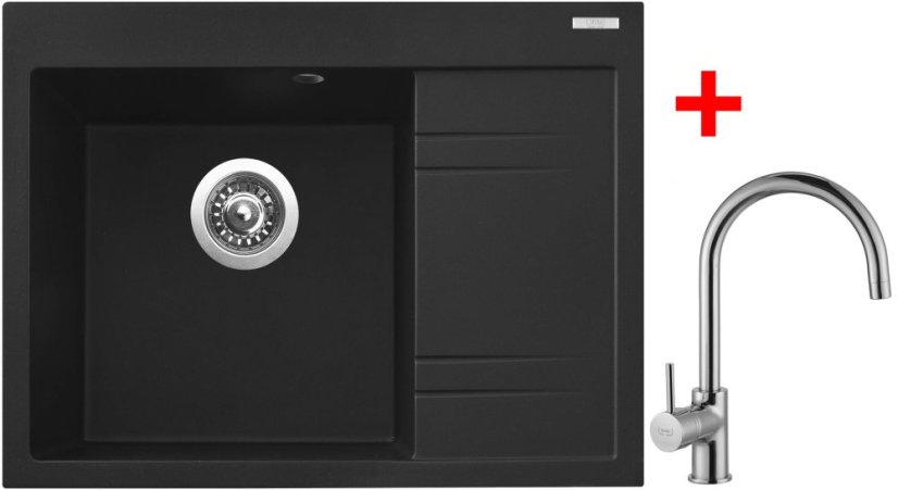 Sinks RIM 650 L Metalblack + Vitalia Sinks RIM 650 L Metalblack + Vitalia