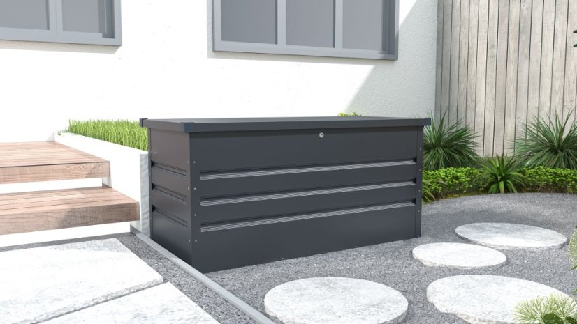 Zahradní box G21 Denver 400 L, antracitový plechový