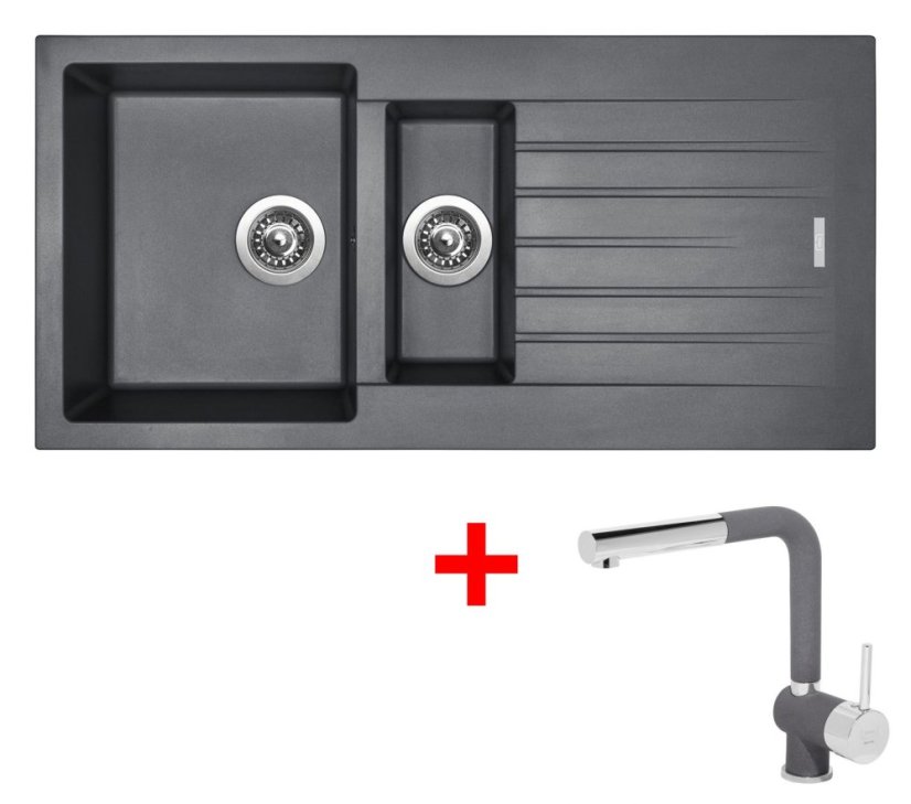 Sinks PERFECTO 1000.1 Titanium + Mix 3 P GR Sinks PERFECTO 1000.1 Titanium + Mix 3 P GR