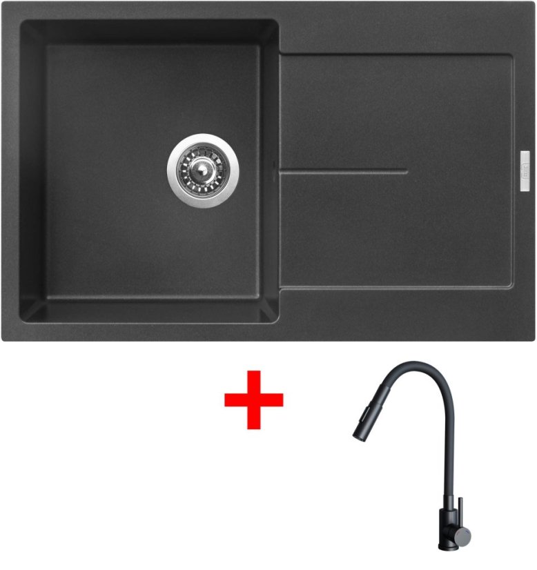 Sinks ULTIMA 790 Metalblack + ELASTA S černá matná Sinks ULTIMA 790 Metalblack + ELASTA S černá matná