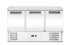 Třídveřový chladicí stůl s pracovní deskou a podstavcem, Arktic, 219L, 220-240V/152W, 1365x700x(H)855mm