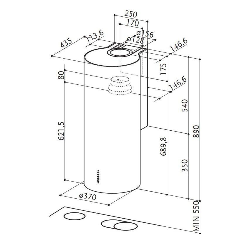 Komínová digestoř Faber CYLINDRA PLUS EV8 BK A37