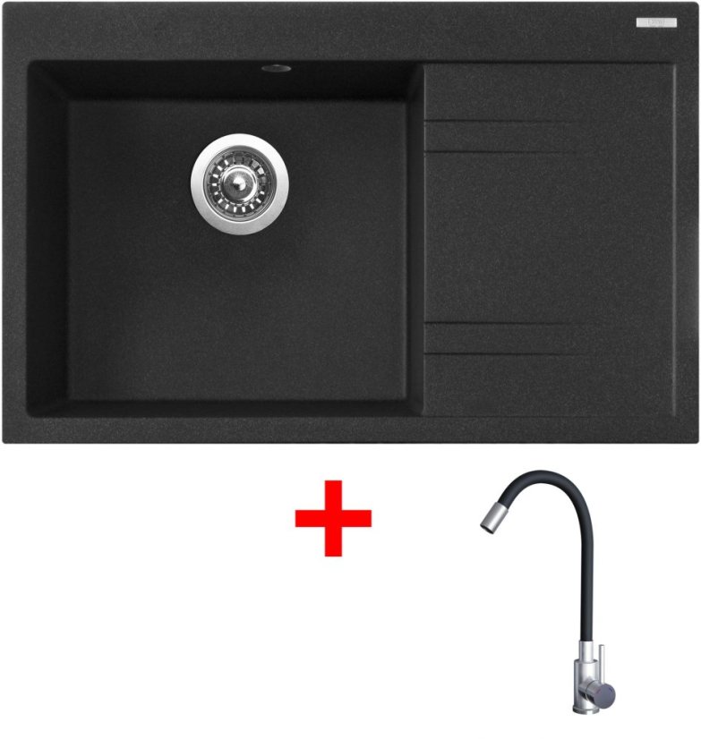 Sinks RIM 780 L Granblack + Elasta nerez/černá Sinks RIM 780 L Granblack + Elasta nerez/černá