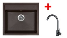 Sinks SOLO 560 Marone + ARCO černá matná